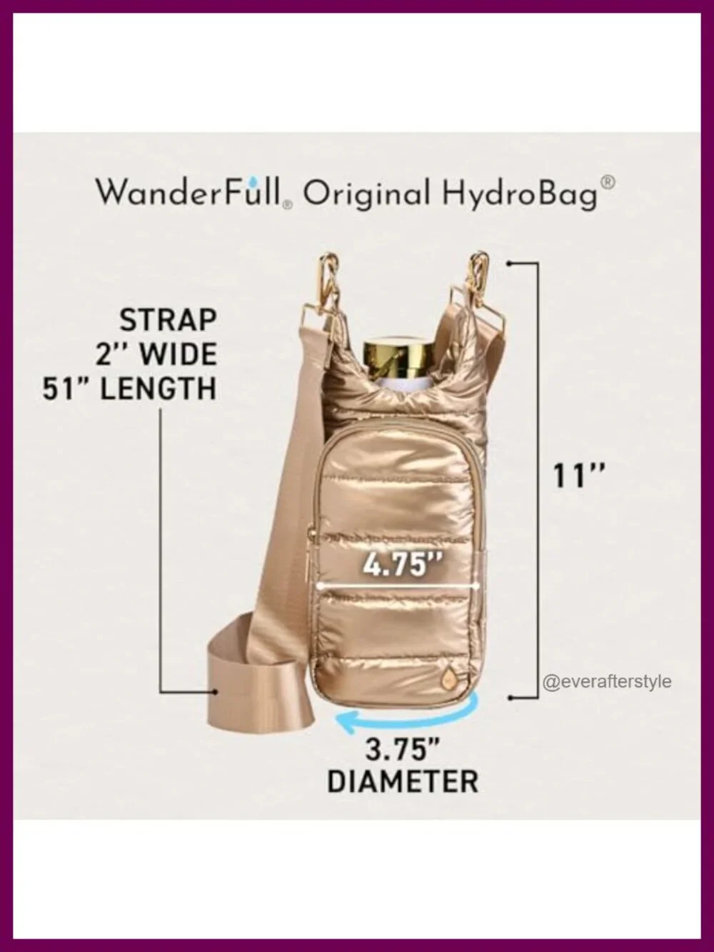 Original HydroBag Crossbody Water Bottle Holder with Phone Pocket, Fits 32 oz